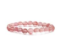Crystal Bracelet,High-End 8Mm Natural Gemstone Stone Crystal Round Bead Relief Reiki Yoga Elastic Beaded Bracelets,Energy Jewellery for Women Men Watermelon Crystal