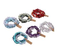 Crystal Bracelet Irregular Chips Stone Bracelet Aquamarine Beads Crystal Quartz Gravel Reiki Bracelets Energy Jewelry For Women Men Gift For Decoration(19CM_Type 15)