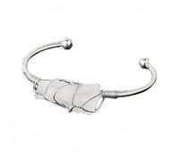 Crystal Bracelet,Natural Irregular White Crystal Bracelets,Large Silver Opening Bangle Jewelry,Reiki Yoga Gifts For Women Men