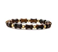 Crystal Bracelet,Niche Design 8Mm Natural Gemstone Stone Crystal Bamboo Joint Relief Reiki Yoga Elastic Beaded Bracelets,Energy Jewellery for Women Men Tiger Eye