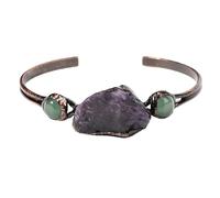 Crystal Bracelet,Open Simple Light Luxury Natural Gemstone Crystal Irregular Rough Stone Relief Reiki Yoga Bracelets,Energy Jewellery for Women Green Aventurine