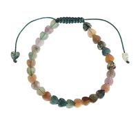 Crystal Bracelets for Women,Adjustable Braide Light Luxury Natural Gemstone Crystal Heart-Shaped Relief Reiki Yoga Beaded Stretch Bracelets,Energy Jewellery for Women Indian Agate