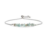 Crystal Bracelets for Women,Adjustable Pull-Out Chain Natural Gemstone Stone Crystal Irregular Gravel Relief Reiki Yoga Beaded Bracelets,Energy Jewellery for Women Men Blue Agate Steel Color