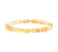 Crystal Bracelets for Women,Hand-Woven 6 * 9Mm Natural Gemstone Crystal Bamboo Stone Elastic Rope Bracelet, Energy Jewellery for Men Women Huang Dongling