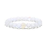 Crystal Bracelets for Women,Light Luxury 8Mm Natural Gemstone Stone Crystal Heart-Shaped Relief Reiki Yoga Beaded Stretch Bracelets,Energy Jewellery for Women Men White Moonlight