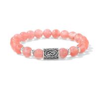 Crystal Bracelets for Women, Niche Design Light Luxury 8Mm Natural Gemstone Crystal Symbol Relief Reiki Yoga Beaded Stretch Bracelets,Energy Jewellery for Women Men Watermelon Red