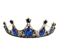 Crystal Bridal Crown Baroque Crystal Tiara for Women Rhinestone Crown Wedding Bridal Headband For Halloween Party Blue Black Baroque Queen Crown