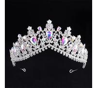 Crystal Bridal Crown Retro Rhinestone Tiaras Headdress Pageant Diadem Party Wedding Jewelry Hair Accessories Silver AB Color