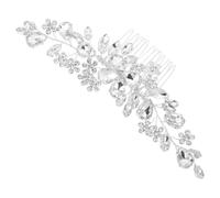 Crystal Bridal Hair Comb Rhinestone Side Comb for Brides and Flower | Silver Metal with Rhinestone Finish, Secure Fit for Photo Shoots and Parties, Elegant Sparkle