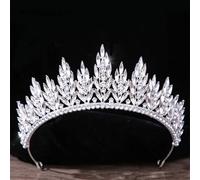 Crystal Bridal Tiaras Crown Wedding Hair Accessories Silver Color Crowns Rhinestone Pageant Diadem Headpiece Style A Silver Color