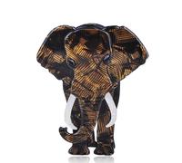 Crystal Brooch Handmade Acrylic Animal Style Brooches For Women Kids Gift Coat Dress Adornment Panda Penguin Dog Hedgehog Brooch Badge(Elephant Brown)