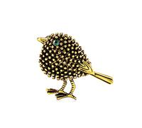 Crystal Brooch Harajuku Cartoon Bird Brooch Pins Women Cute Dress Decoration Antique Gold color Animal Broches Vintage Scarf Small Collar Clips(Gold)