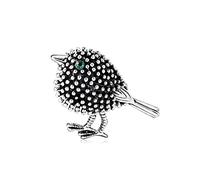 Crystal Brooch Harajuku Cartoon Bird Brooch Pins Women Cute Dress Decoration Antique Gold color Animal Broches Vintage Scarf Small Collar Clips(Silver)