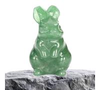 Crystal Bunny Figure - Premium Polished Rabbit Statue with Charm Design | Miniature Animal Carving Vehicle for Desk Shelf Display | Easter Houses Gift for Women Children Collectors, 2 x 1 Inch