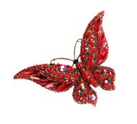 Crystal Butterfly Brooch Pavé Large (Red)