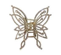Crystal Butterfly Hair Clips | Decorative Cute Headwear - Strong Hold Sparkly Jewelry Headwear Hair Jaw Clips For Thin Thick Hair Styling