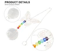 Crystal Butterfly Wind Chime with Glass Teardrop Rhinestones for Indoor Home or Car Decor - 320mm Maker Pendant, Colorful Hanging Ga(BUTTERFLY2)