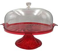 Crystal Cake Stand With Dome Clear Dome, Gift Set Containers Plastic Large, Plastic Cake Box With Lid BPA-Free Cake Storage Cake and Cupcake Holder Food Holder (Crystal Cake Stand With Dome)