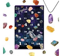 Crystal Calendar - Advent Set, Rock Collection, Crystal Gift | 24 Days Countdown Box With Healing Stones Cry-stals Gems, Spiritual Calendar For Collectors Christmas Halloween Women Men