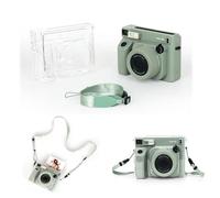 Crystal Camera Case With Adjustable Shoulder Strap for Instax wide 400, Transparent Hard Shell Carrying Storage Case, Clear Case