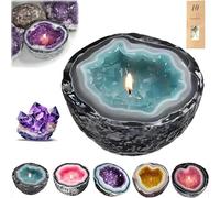 Crystal Candle,Healing Energy Decorative Candle,Creative Healing Candles Bowls,Crystal Aromatherapy Candles for Home Decoration,Creative & Fun Candle Bowl Ornament (Blue, S)