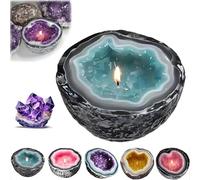 Crystal Candle Holder, Intention Healing Energy Candle, Crystal Intention Healing Energy Candlestick, for Home & Tabletop, Reative DIY Candle Bowls Ornament (S-Blue)