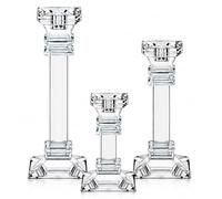 Crystal Candle Holders - Genuine Candlestick & Pillar Holder - Fine Craftsmanship Ultra Elegant and Modern Centrepiece Decor - Ideal for Living Room, Bedroom & Events (3, 15 + 20 + 25 cm)