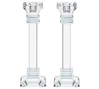 Crystal Candle Holders Set of 2 - Genuine Candlestick Candle Pillar Holder - Fine Craftsmanship Ultra Elegant and Modern Centerpiece Decor - Ideal for Living Room and Bedroom (30cm)