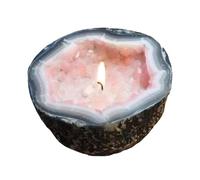 Crystal Candles, Crystal Intention Energy Candle, DIY Crystal Geode Candles, Resin, Creative Funny Candle Bowls Ornament, for Meditation and Positive Energy, Desktop Decoration