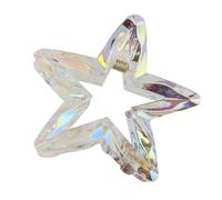 Crystal Candy Colored Hair Clip Dazzling Hollowed Out Pointed Star Hair Claw Stylish Elegant Acrylic Barrettes For Women Girls Pointed Star Hair Clip