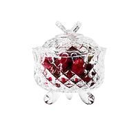 Crystal Candy Jar with Lid Butterfly Clear Glass Sugar Bowl Candy Dish Diamond Wedding Cookie Biscuit Buffet Aromatherapy Jar Food Storage Container for Home Kitchen