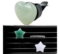 Crystal Car Air Vent Clips Set, Natural Quartz Gemstone Decorative Boho Car Interior Accessories for AC Outlets, Unique Spiritual Healing Gifts for Women Men Crystal Lovers (F)