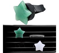 Crystal Car Air Vent Clips Set, Natural Quartz Gemstone Decorative Charms, Boho Car Interior Accessories for AC Outlets, Unique Spiritual Healing Gifts for Women Men Crystal Lovers (B)