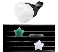 Crystal Car Air Vent Clips Set, Natural Quartz Gemstone Decorative Charms, Boho Car Interior Accessories for AC Outlets, Unique Spiritual Healing Gifts for Women Men Crystal Lovers (E)