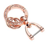 Crystal Car Key Chain For Ladies Women Key Fob, Key Chain Ring Strap, Gold, Medium