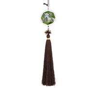Crystal Car Pendant Charms Hexagon Crystal Rear View Mirror Charms Lying on The Grass Auto Hanging Interior Ornament Pendant Car Interior Accessories for Women Men Auto Decor