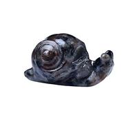 Crystal Carved Snail Healing Stone Pocket Decoration Home Decor Naked Animal Statue Collectible(Brown)