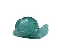 Crystal Carved Snail Healing Stone Pocket Decoration Home Decor Naked Animal Statue Collectible(Green)