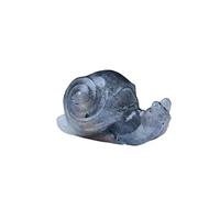 Crystal Carved Snail Healing Stone Pocket Decoration Home Decor Naked Animal Statue Collectible(Grey)
