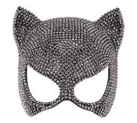 Crystal Cat Eye Mask Ladies Masquerade Halloween Fancy Dress Rhinestone