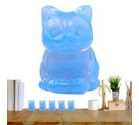 Crystal Cat Figurine - Small Crystal Cat Statue, Cat Crystal Figurines Decor | Crystal Cat Ornament - Crystal Kitten Ornament, Small Decorative Crystals, Natural Crystal Writing Disc