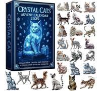 Crystal Cats Advent Calendar 2025-24 Days Collectible Crystal Cat Pendant Set, Kitten Ornament Pendant Countdown Calendar, Christmas Advents Calendars for Cats Lovers