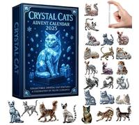 Crystal Cats Advent Calendars 2025,24 Day Crystal Cat Ornaments Christmas Countdown Calendar,Cute Crystals Kitten 2D Acrylic Cat Figurine Pendant for Christmas Tree Decorations, for Cats Lover Gift