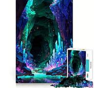 Crystal Cave Dungeon Jigsaw Puzzle for Adults 1000 Pieces Serene Game DownTime Game Pattern Build Xmas Gift (50x75cm)