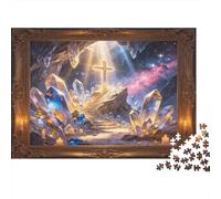 Crystal Cave Fantasy 1000 Piece Jigsaw Puzzle Paper for Adults Light Illusion Art Relaxation Home Decor Focus Game nan