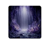 Crystal Cave Washer Dryer Top Protector Mat, Violet Mystic Cave Washing Machine Top Cover, Elegant Rubber Anti-slip Waterproof Washer And Dryer Mats for Laundry Room 24x24 Inch
