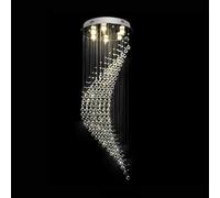 Crystal Ceiling Lamp Luxury Stainless Steel Chandelier LED Dimmable Round Spiral Art Hanging Light - Duplex Staircase Decorative Lighting Fixtures,Light fixtures