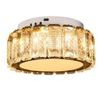 Crystal Ceiling Light - 10W Three-Color dimmable Led Ceiling Lights Semi-Flush Ceiling Lamp for Ceiling Lights Living Room, Chandeliers Ceiling Light, Bedroom, Kitchen, Hallway, Office(White)