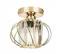 Crystal Ceiling Light Fixture, Modern E27 Lighting Fittings for Hallways, Porches, Entrances, Bathrooms and Kitchens, Black Ceiling Lights