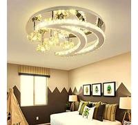 Crystal Ceiling Light Led Dimmable Ceiling Lamp with Stars and Moon Chandelier for Living Room Bedroom Dining Room Corridor Balcony Indoor Lighting Ceiling Spot with Remote Control,40Cm, Gene
